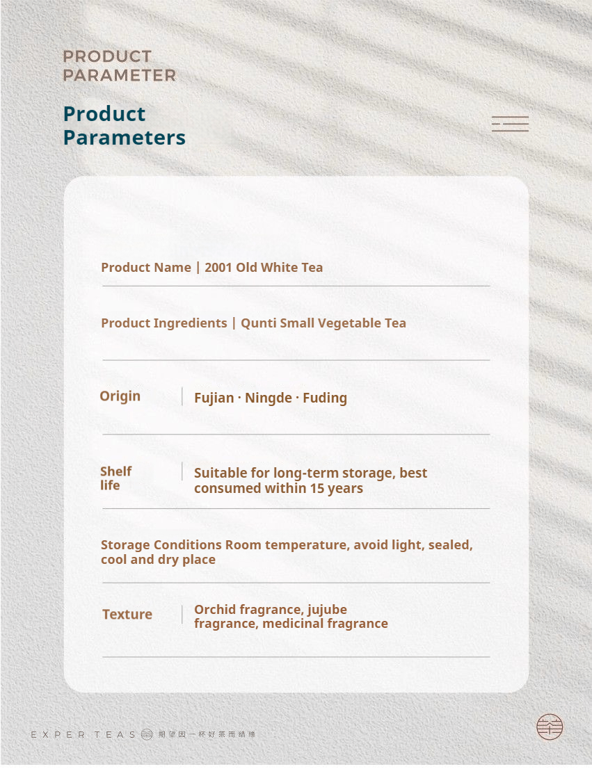 2001 Aged Gong Mei White Tea 350g - Five Roots Tea