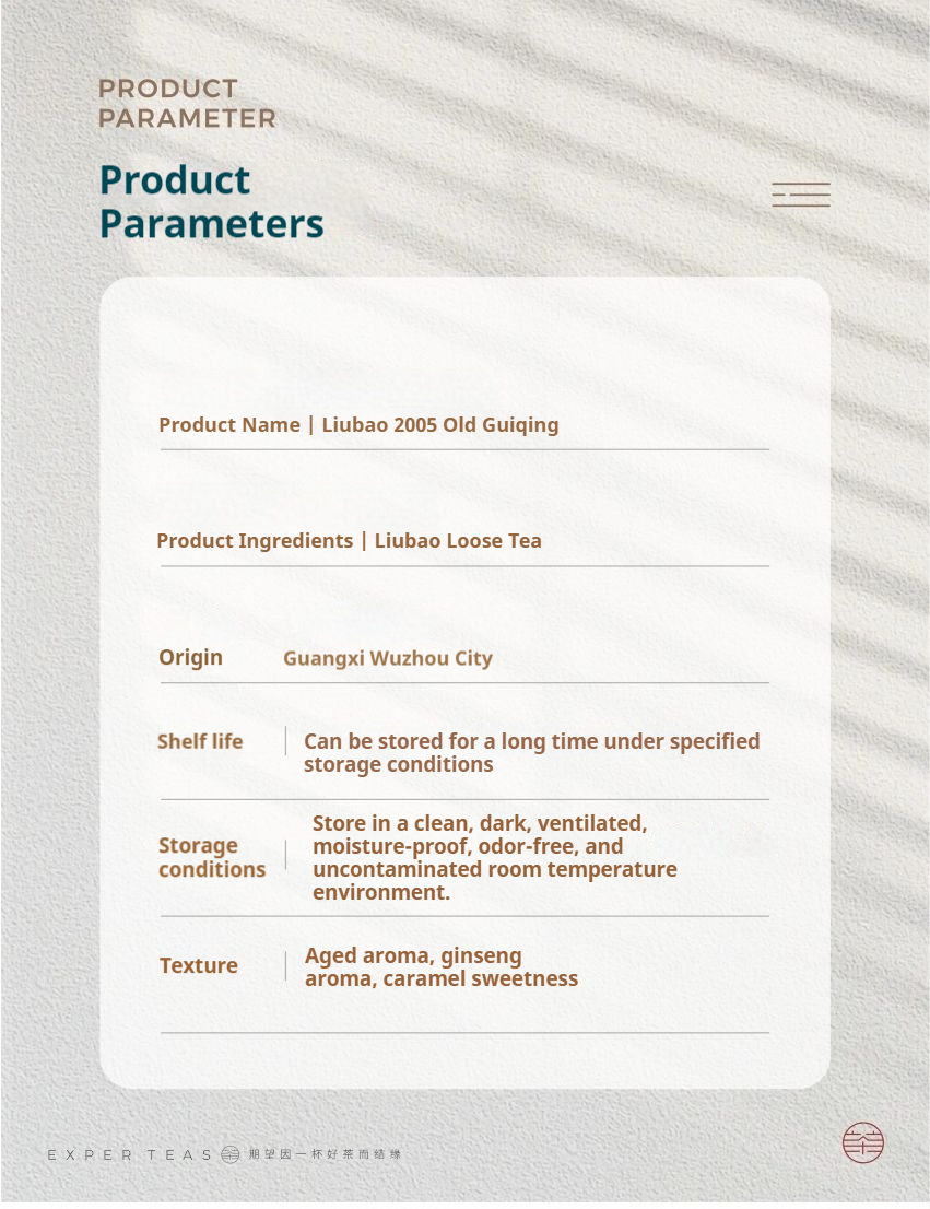 2005 Guangxi Wuzhou Lao Gui Qing — Liu Bao Dark Tea