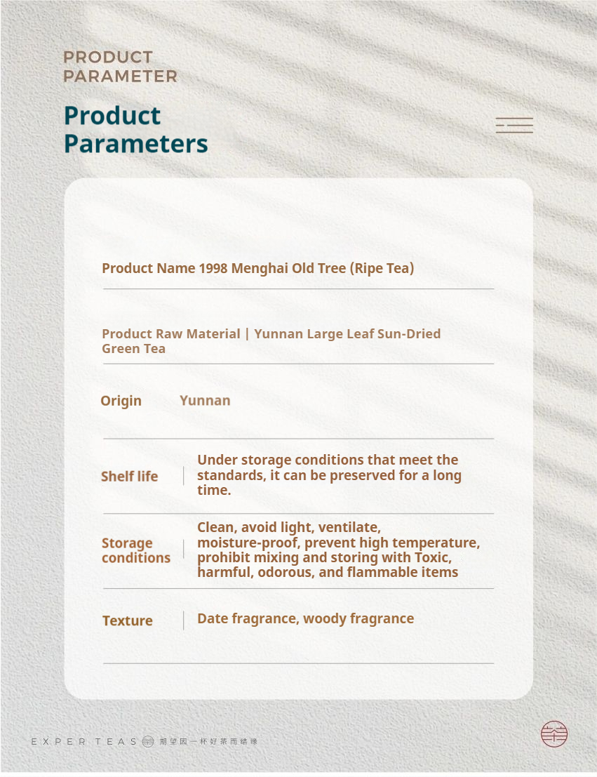 1998 Menghai Old Tree Ripe Pu-erh Tea