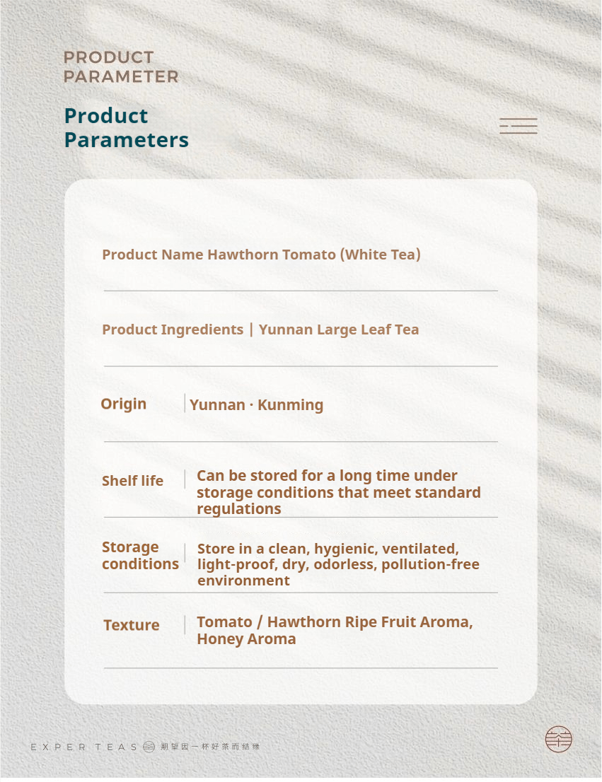 Hawthorn & Tomato Flavor Molie Wild Ancient Tree White Tea - Five Roots Tea