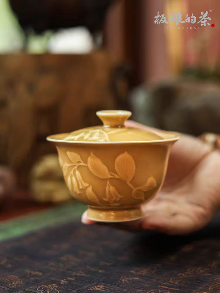 Jingshan Handmade Tang - style Polygonatum Gaiwan - 125ml - Five Roots Tea