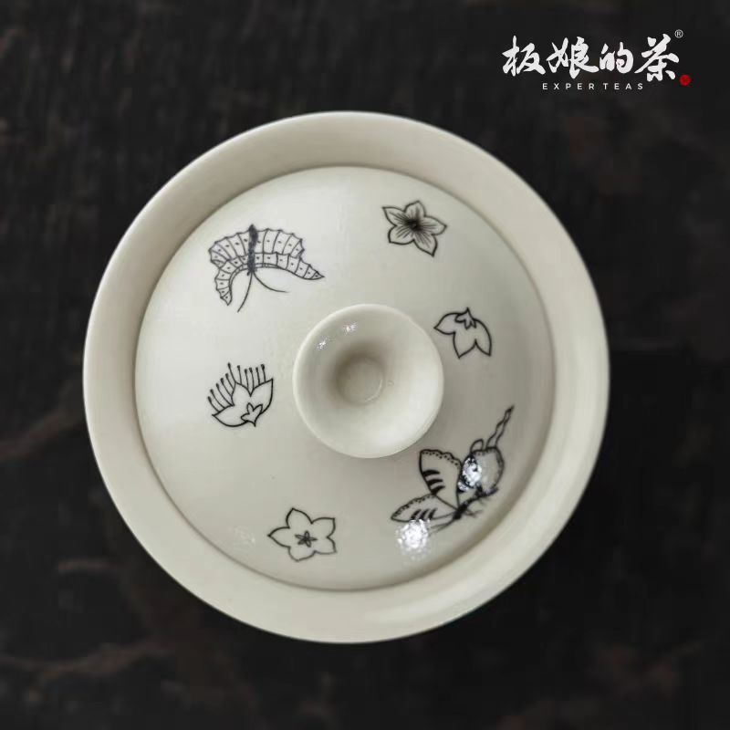 Nantang Handmade Elegant Butterfly - Loving - Flower Gaiwan - 150ml - Five Roots Tea