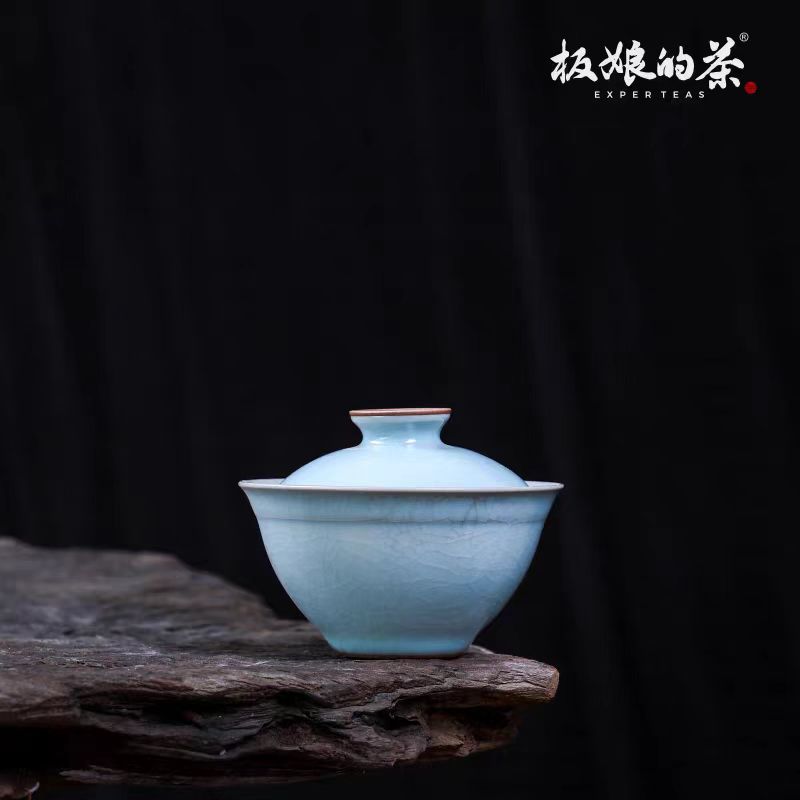Xiaozhuozhai Handcrafted Sky - Blue Waist - Folded Gaiwan (130ml) - Five Roots Tea