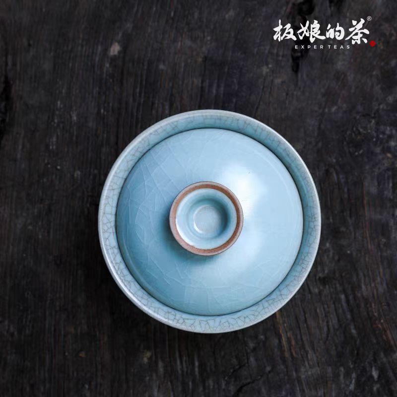 Xiaozhuozhai Handcrafted Sky - Blue Waist - Folded Gaiwan (130ml) - Five Roots Tea