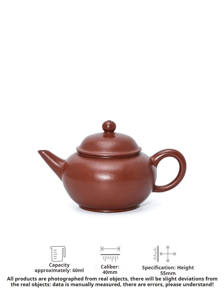 Yixing Pure Handmade Premium Vermilion Clay Zisha Teapot(purple clay teapot) - Five Roots Tea