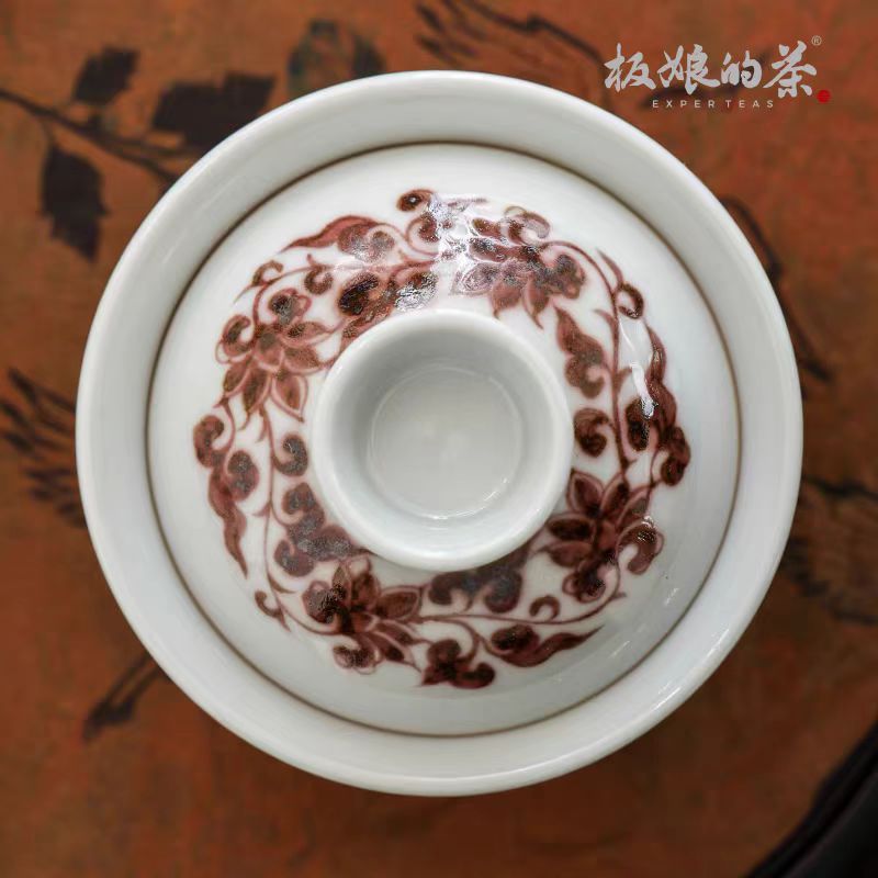 Youlihong Jingdezhen Handcrafted Interlocking Lotus Gaiwan (150ml) - Five Roots Tea